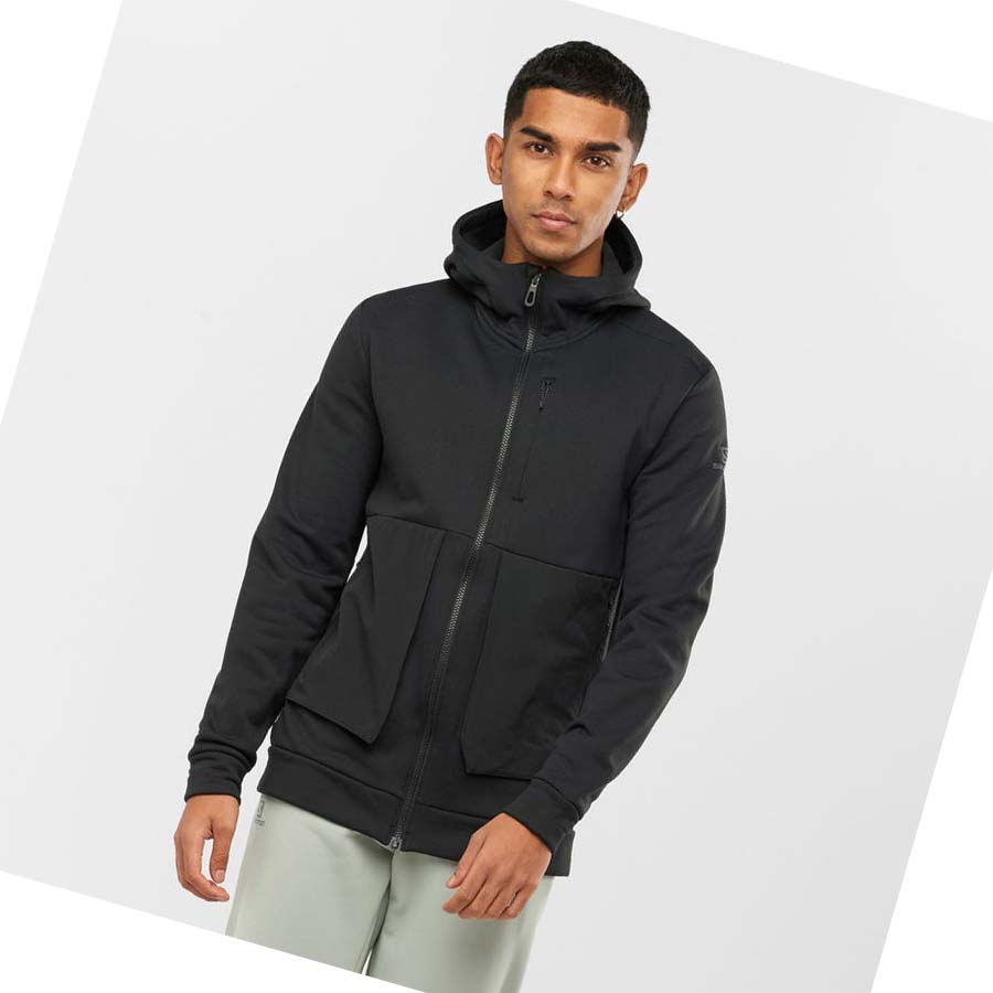 Sudadera Con Capucha Salomon ESSENTIAL WARM FLEECE Hombre Negros | MX 3197VRW